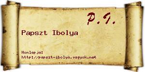 Papszt Ibolya névjegykártya