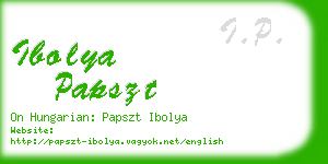 ibolya papszt business card